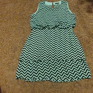 Green and black dress